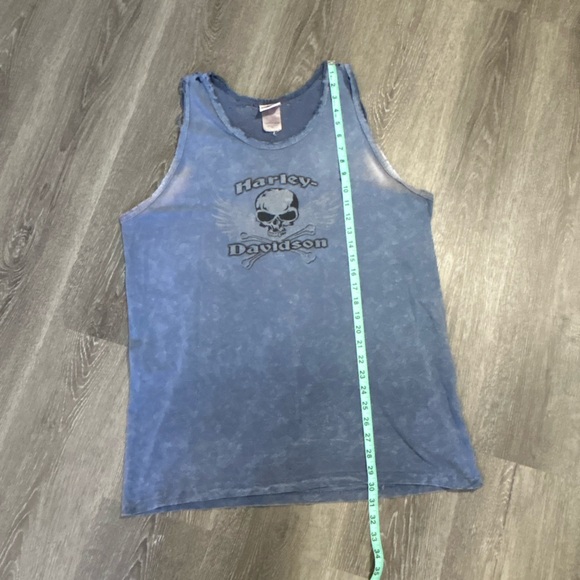 Men’s blue Harley Davidson LV Nevada distressed tank top - Picture 5 of 5